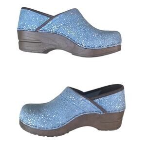 Sanita Professional Blue Leather Clogs Womens 4  EU 35 Work Nursing Comfort Shoe